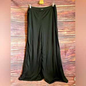 MSK Black Flared Wide Leg Mesh Overlay Formal Lined Pants with Belt. Size X-L.